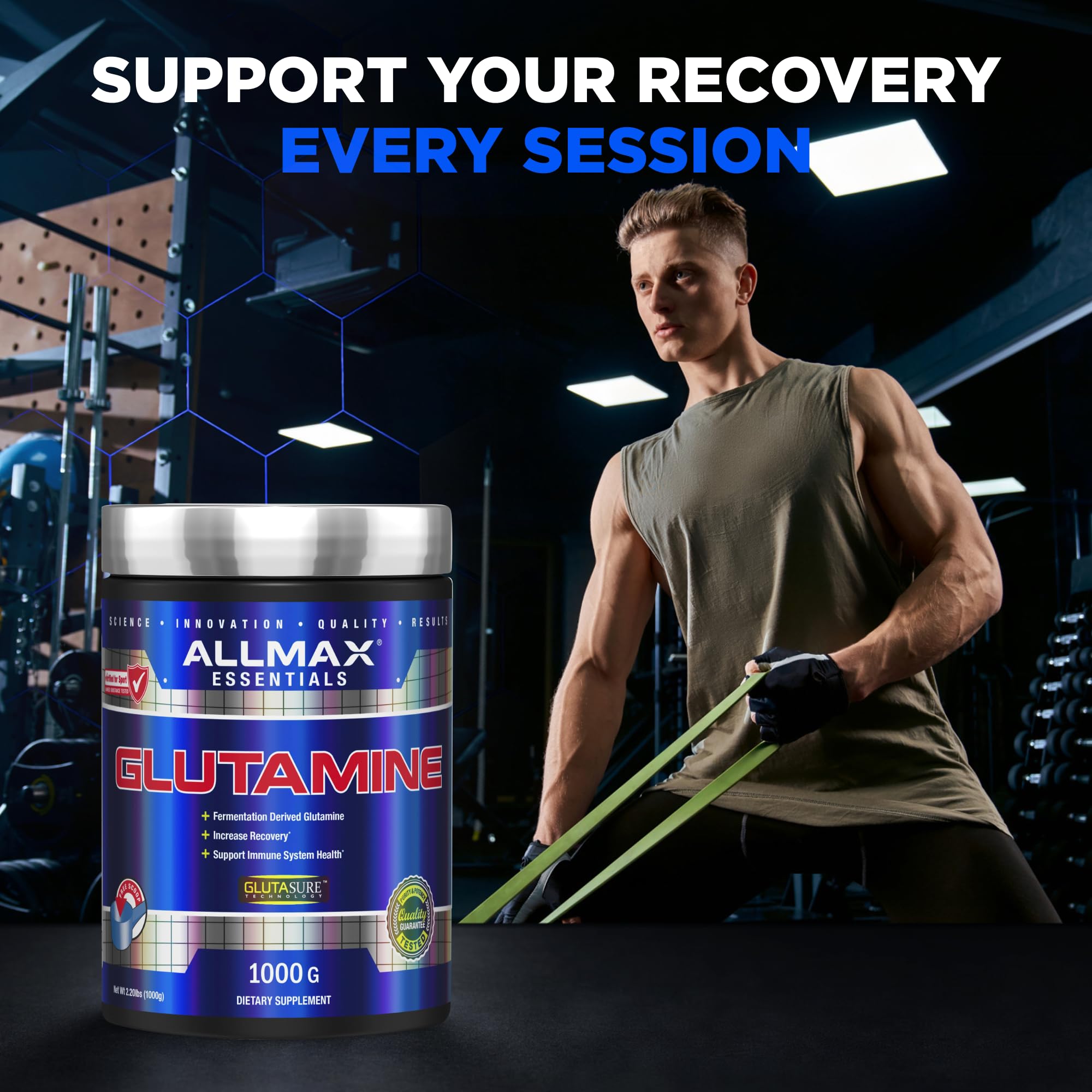 Amazon.com: ALLMAX L Glutamine Powder 1000g, Fermented L-Glutamine